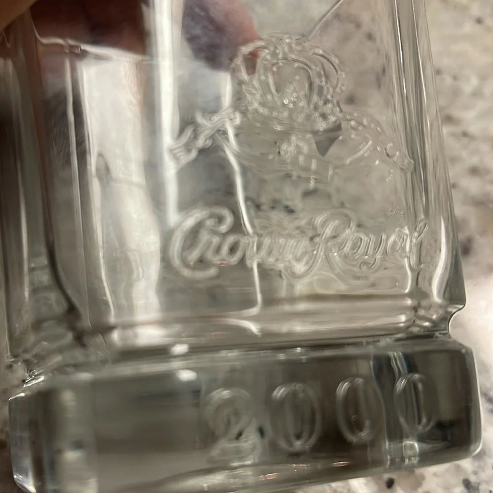 Vintage Crown Royal 2000 Y2K Rocks Glass Low Ball Man Cave Shot Glasses Man Cave